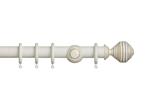 Hallis Museum Dune 35mm Wooden Curtain Pole - Cream & Gold