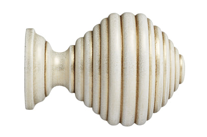 Hallis Museum Dune 35mm Wooden Curtain Pole Finial - Cream & Gold