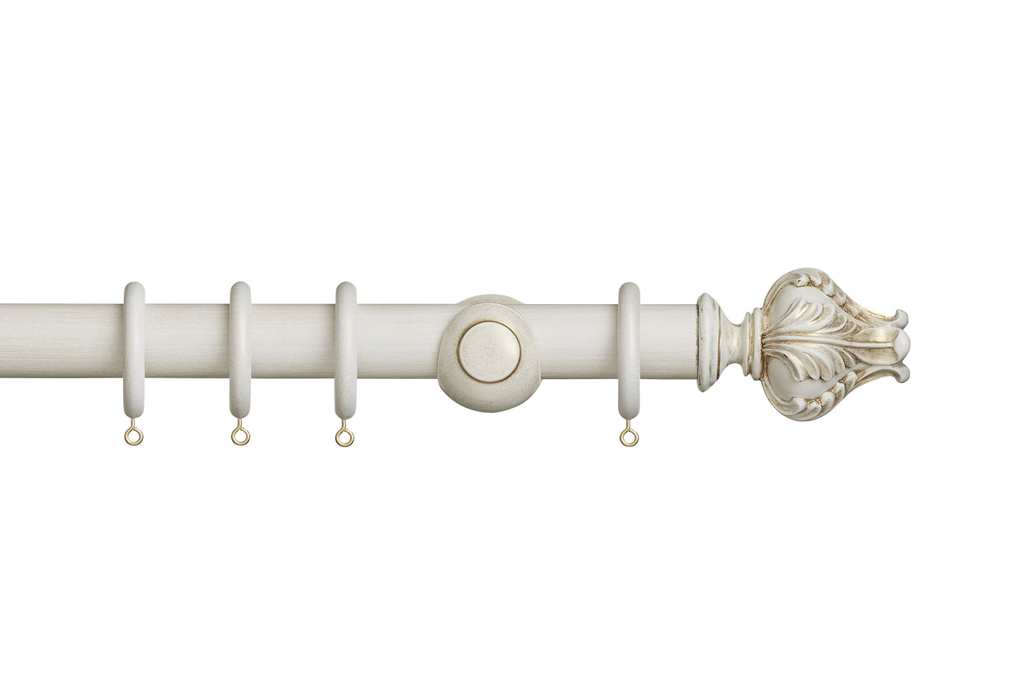 Hallis Museum Vienna 35mm Wooden Curtain Pole - Cream & Gold