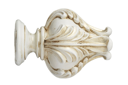 Hallis Museum Vienna 35mm Wooden Curtain Pole Finial - Cream & Gold