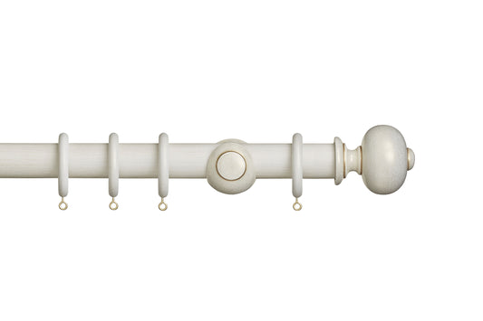 Hallis Museum Parham 35mm Wooden Curtain Pole - Cream & Gold