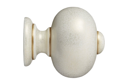 Hallis Museum Parham 35mm Wooden Curtain Pole Finial - Cream & Gold