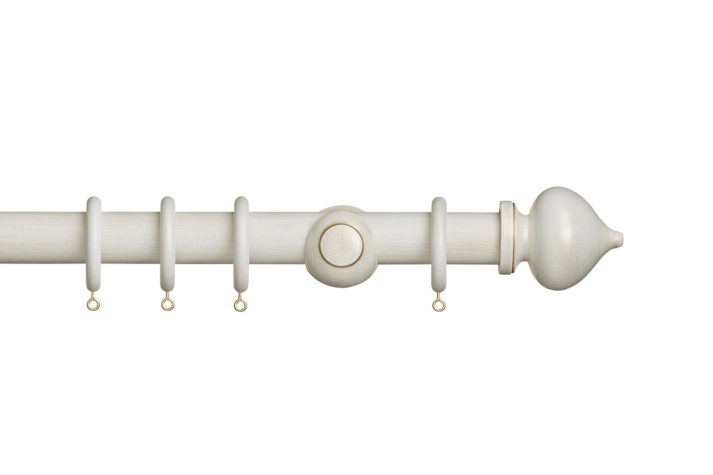 Hallis Museum Florence 35mm Wooden Curtain Pole - Cream & Gold