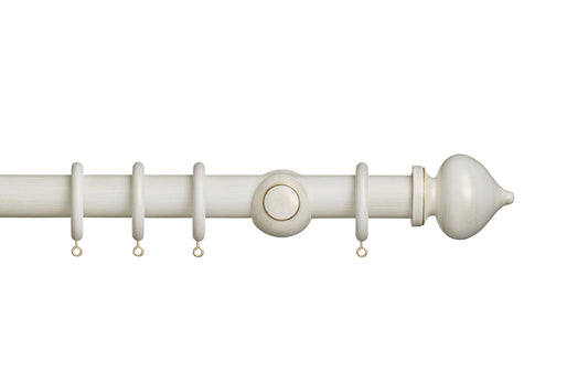 Hallis Museum Florence 35mm Wooden Curtain Pole - Cream & Gold
