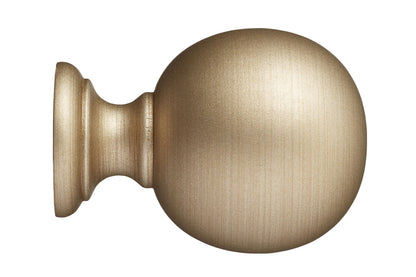 Hallis Museum Plain Ball 35mm Wooden Curtain Pole Finial - Satin Oyster