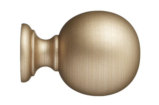 Hallis Museum Plain Ball 35mm Wooden Curtain Pole Finial - Satin Oyster