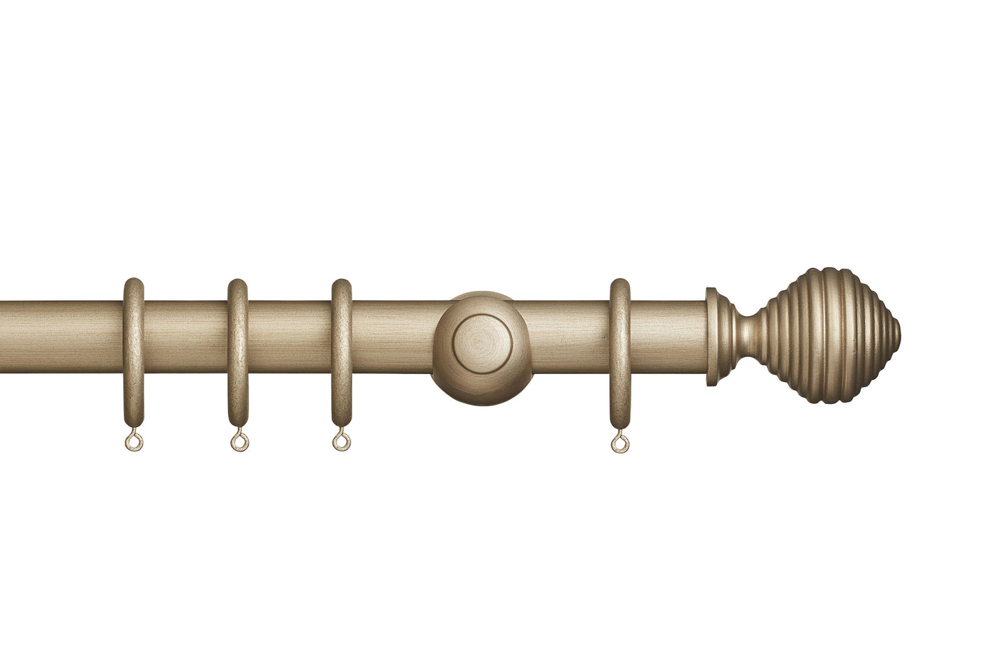 Hallis Museum Dune 35mm Wooden Curtain Pole - Satin Oyster
