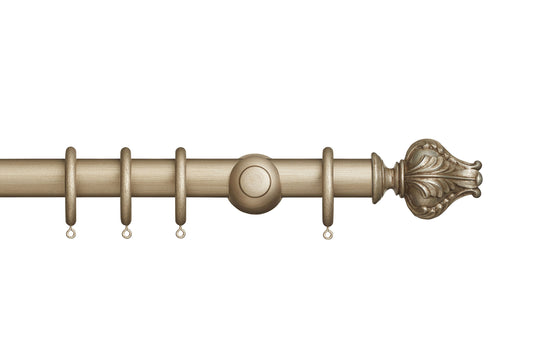 Hallis Museum Vienna 35mm Wooden Curtain Pole - Satin Oyster