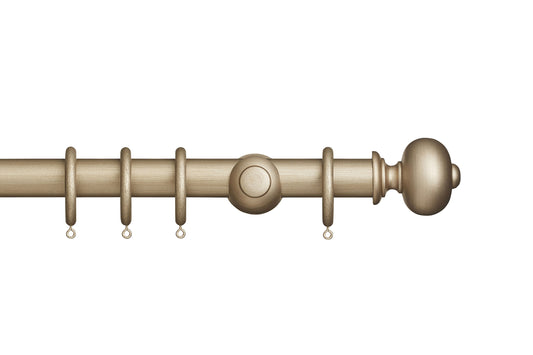 Hallis Museum Parham 35mm Wooden Curtain Pole - Satin Oyster