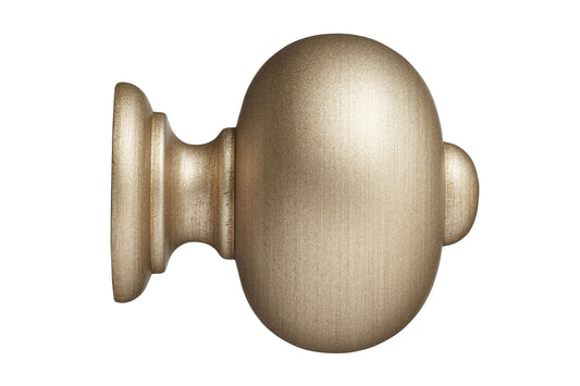 Hallis Museum Parham 35mm Wooden Curtain Pole Finial - Satin Oyster