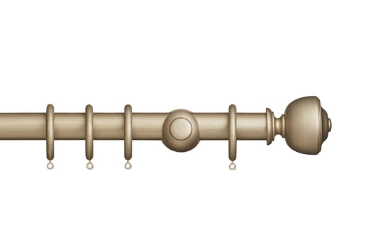 Hallis Museum Asher 35mm Wooden Curtain Pole - Satin Oyster