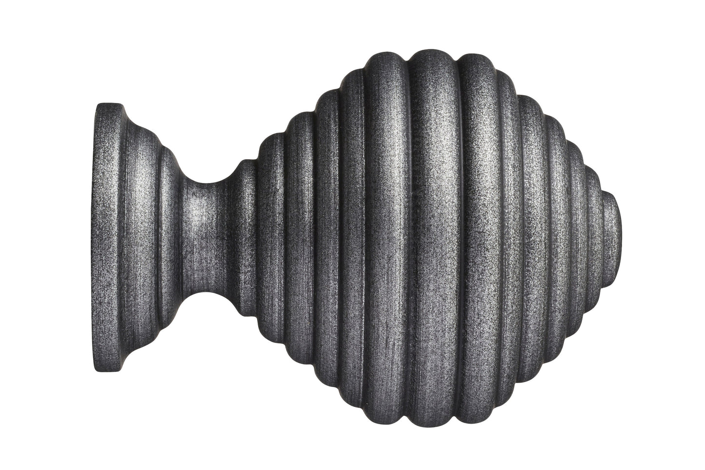 Hallis Museum Dune 35mm Wooden Curtain Pole Finial - Satin Pewter