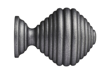 Hallis Museum Dune 35mm Wooden Curtain Pole Finial - Satin Pewter