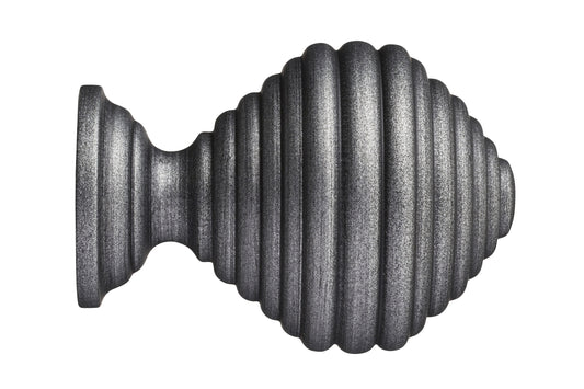 Hallis Museum Dune 35mm Wooden Curtain Pole Finial - Satin Pewter