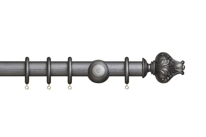 Hallis Museum Vienna 35mm Wooden Curtain Pole - Satin Pewter