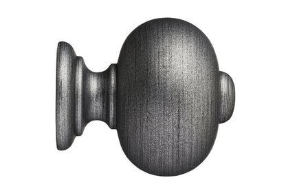 Hallis Museum Parham 35mm Wooden Curtain Pole Finial - Satin Pewter