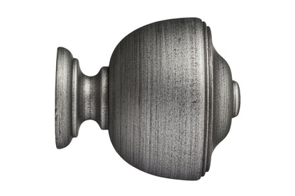 Hallis Museum Asher 35mm Wooden Curtain Pole Finial - Satin Pewter
