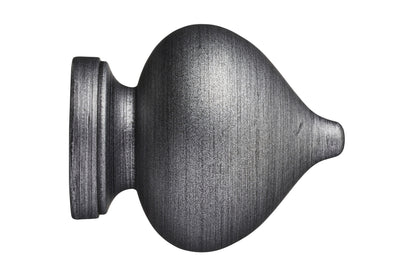 Hallis Museum Florence 35mm Wooden Curtain Pole Finial - Satin Pewter