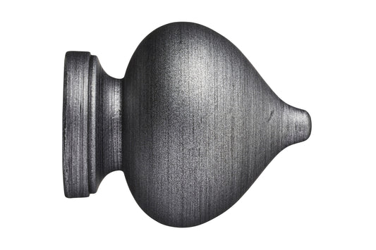 Hallis Museum Florence 35mm Wooden Curtain Pole Finial - Satin Pewter