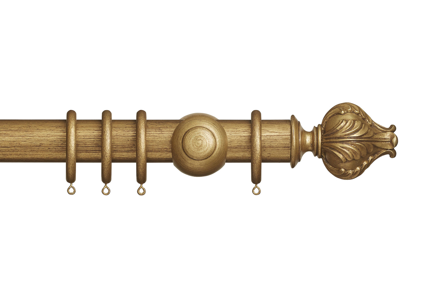 Hallis Museum Vienna 45mm Wooden Curtain Pole - Antique Gilt