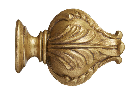 Hallis Museum Vienna 45mm Wooden Curtain Pole Finial - Antique Gilt