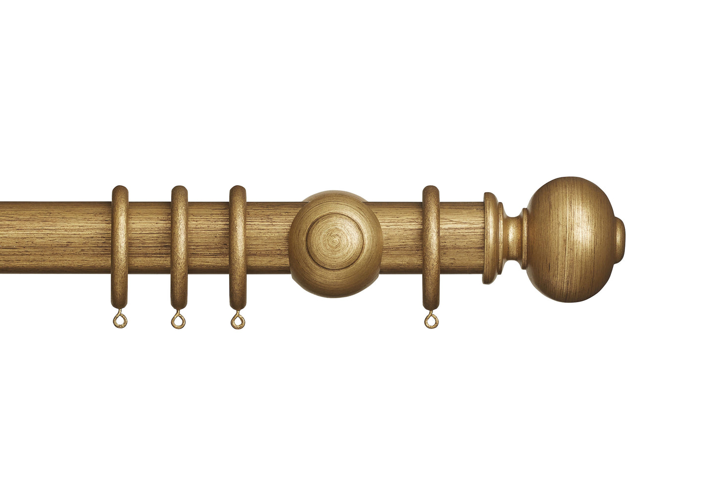 Hallis Museum Parham 45mm Wooden Curtain Pole - Antique Gilt