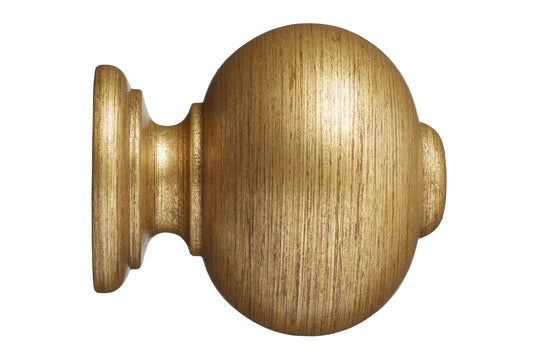 Hallis Museum Parham 45mm Wooden Curtain Pole Finial - Antique Gilt