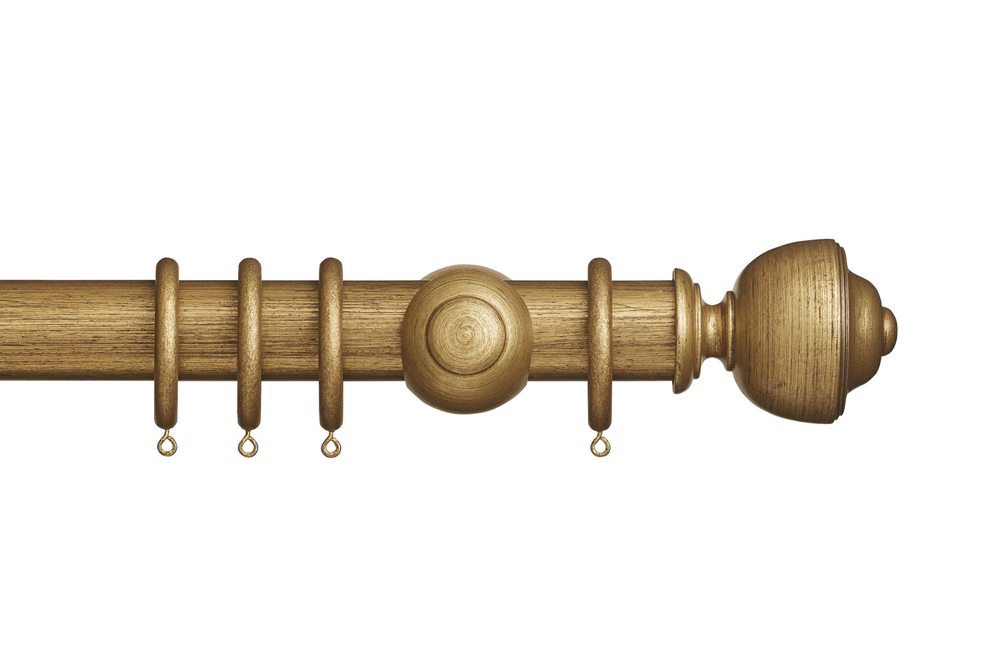 Hallis Museum Asher 45mm Wooden Curtain Pole - Antique Gilt