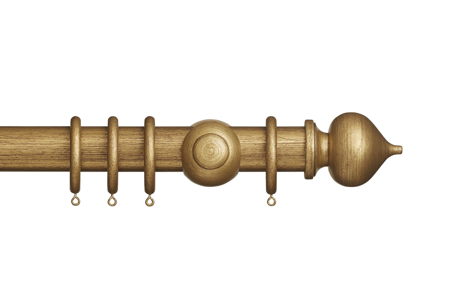 Hallis Museum Florence 45mm Wooden Curtain Pole - Antique Gilt
