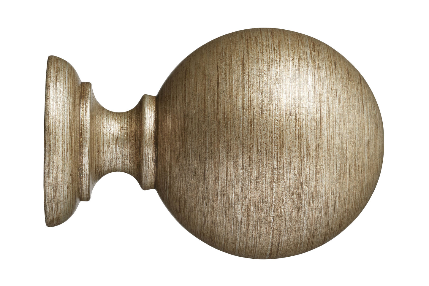 Hallis Museum Plain Ball 45mm Wooden Curtain Pole Finial - Antique Silver