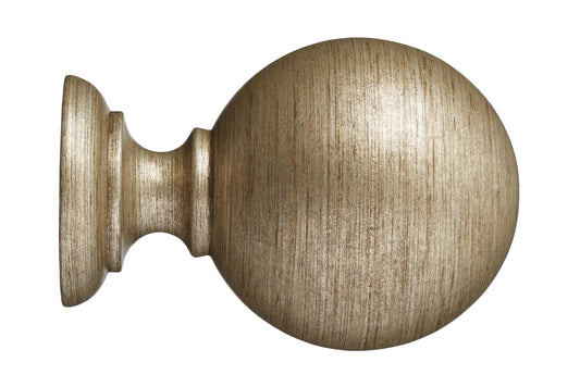 Hallis Museum Plain Ball 45mm Wooden Curtain Pole Finial - Antique Silver