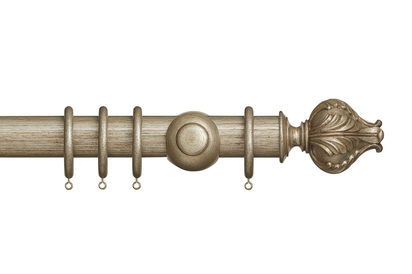 Hallis Museum Vienna 45mm Wooden Curtain Pole - Antique Silver