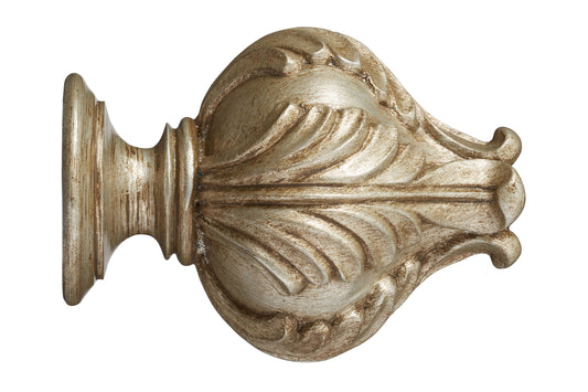 Hallis Museum Vienna 45mm Wooden Curtain Pole Finial - Antique Silver