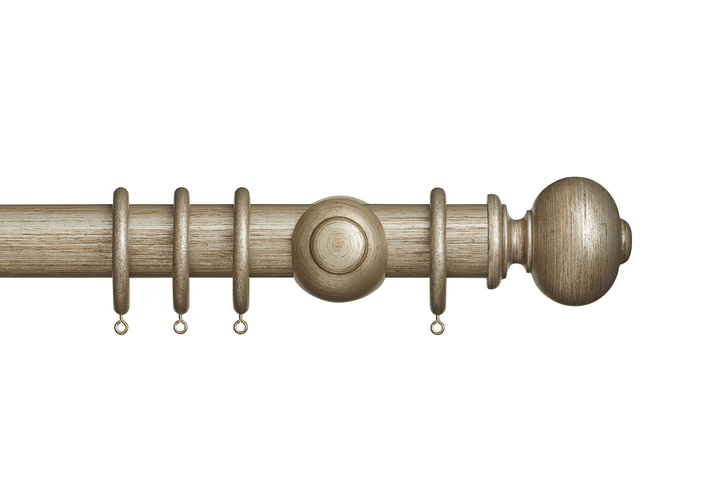 Hallis Museum Parham 45mm Wooden Curtain Pole - Antique Silver