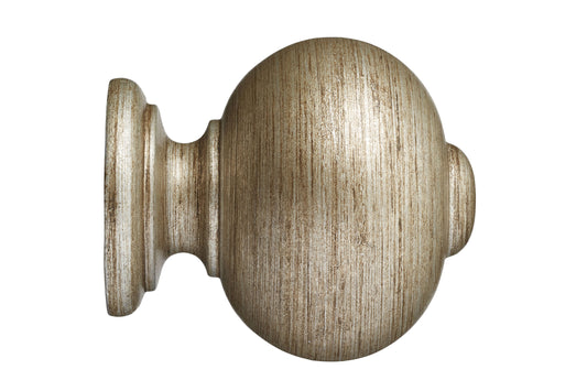 Hallis Museum Parham 45mm Wooden Curtain Pole Finial - Antique Silver