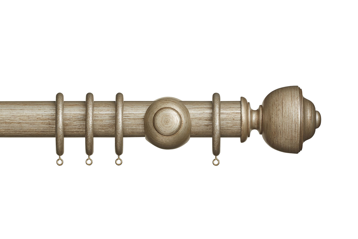 Hallis Museum Asher 45mm Wooden Curtain Pole - Antique Silver