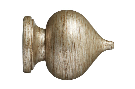 Hallis Museum Florence 45mm Wooden Curtain Pole Finial - Antique Silver