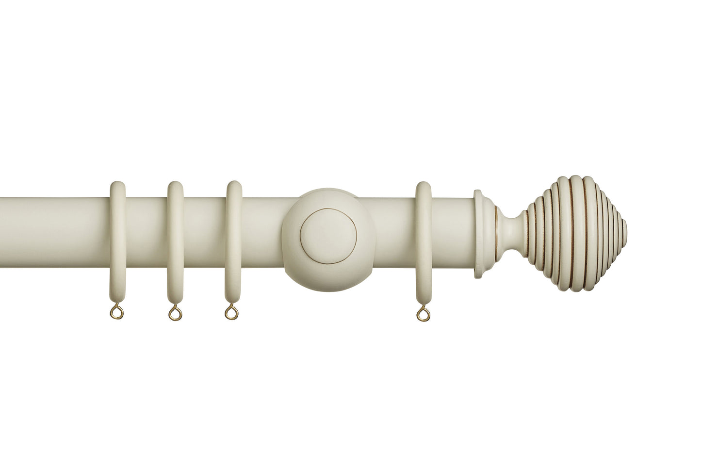 Hallis Museum Dune 45mm Wooden Curtain Pole - Antique White