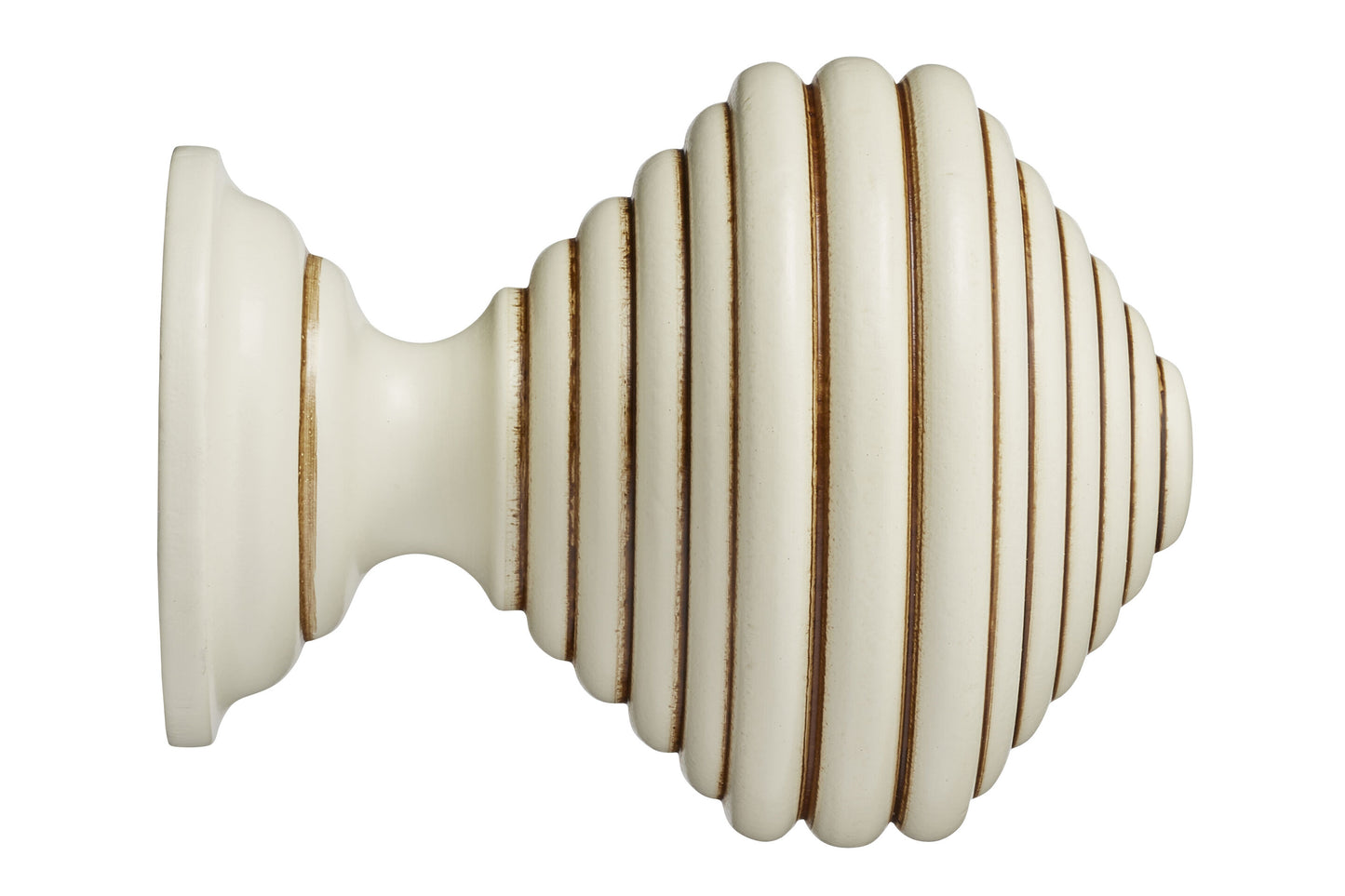 Hallis Museum Dune 45mm Wooden Curtain Pole Finial - Antique White