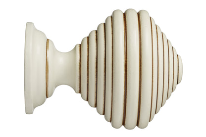 Hallis Museum Dune 45mm Wooden Curtain Pole Finial - Antique White