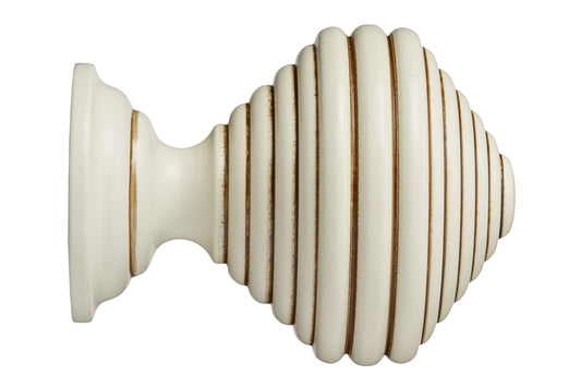 Hallis Museum Dune 45mm Wooden Curtain Pole Finial - Antique White
