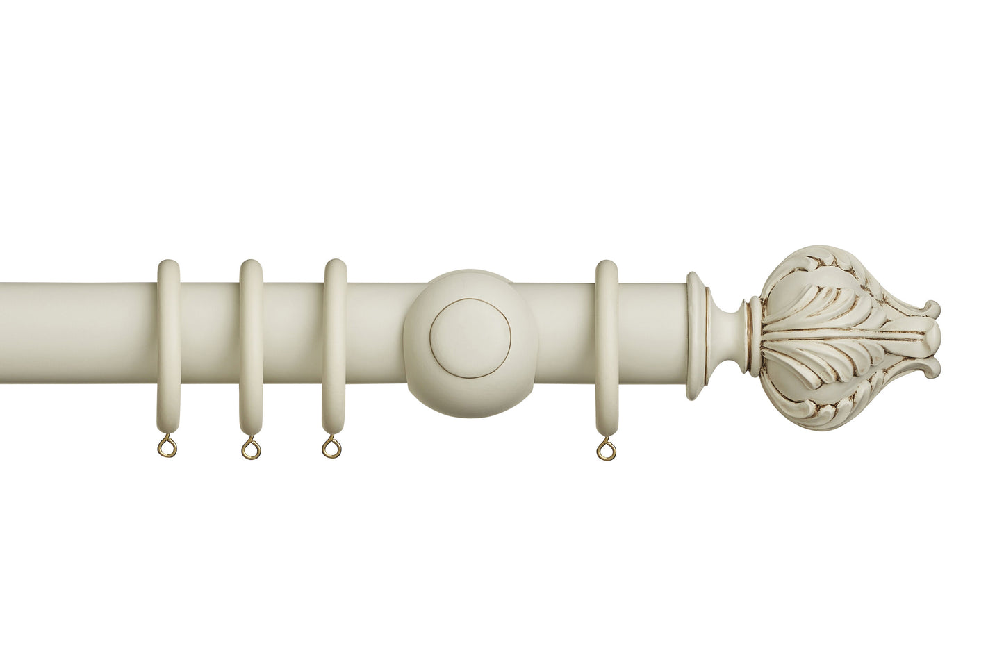 Hallis Museum Vienna 45mm Wooden Curtain Pole - Antique White
