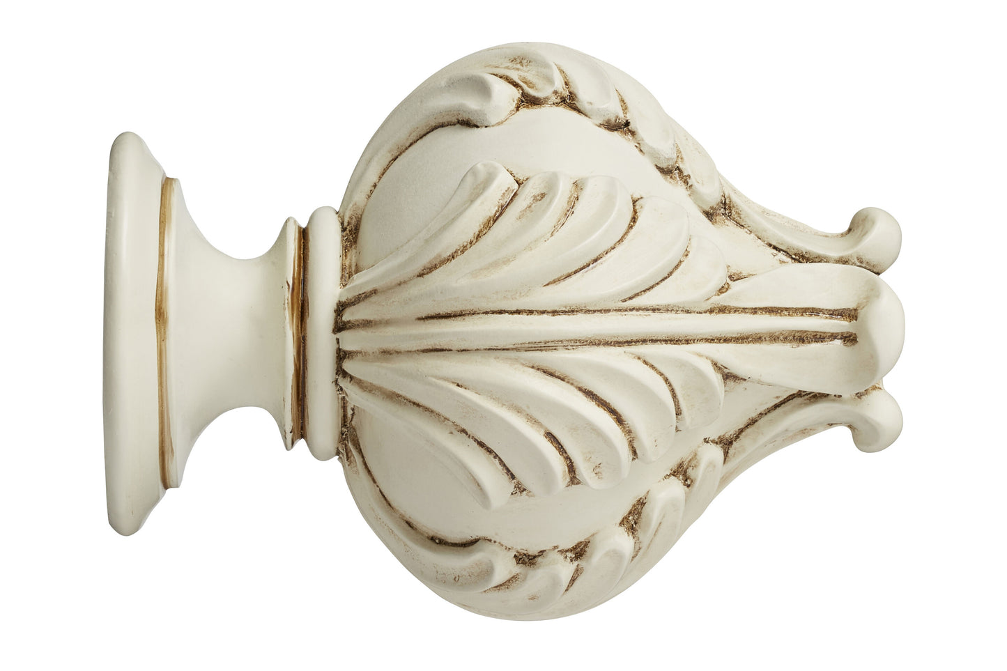Hallis Museum Vienna 45mm Wooden Curtain Pole Finial - Antique White