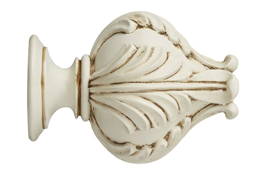 Hallis Museum Vienna 45mm Wooden Curtain Pole Finial - Antique White