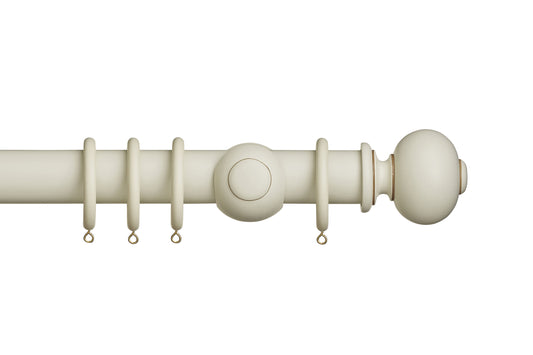 Hallis Museum Parham 45mm Wooden Curtain Pole - Antique White
