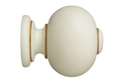 Hallis Museum Parham 45mm Wooden Curtain Pole Finial - Antique White