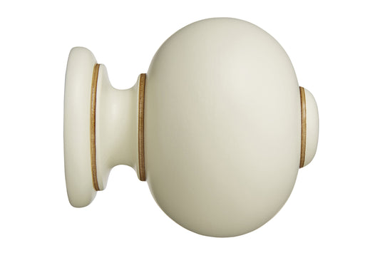 Hallis Museum Parham 45mm Wooden Curtain Pole Finial - Antique White
