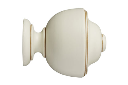 Hallis Museum Asher 45mm Wooden Curtain Pole Finial - Antique White