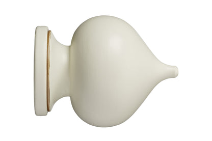 Hallis Museum Florence 45mm Wooden Curtain Pole Finial - Antique White