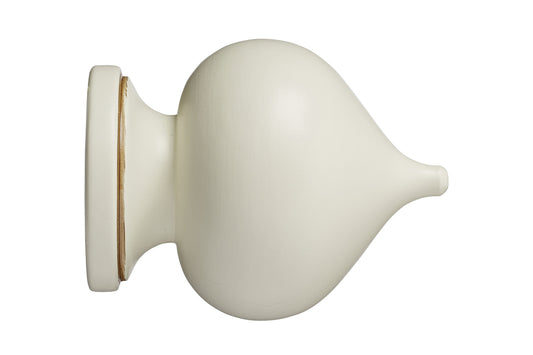 Hallis Museum Florence 55mm Wooden Curtain Pole Finial - Antique White